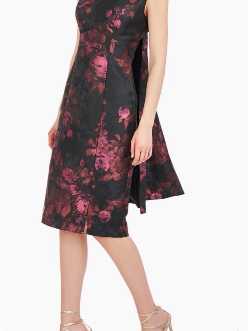 Kay Unger Rosemoor Jacquard Astaire Cocktail Dress Mauvewood 6